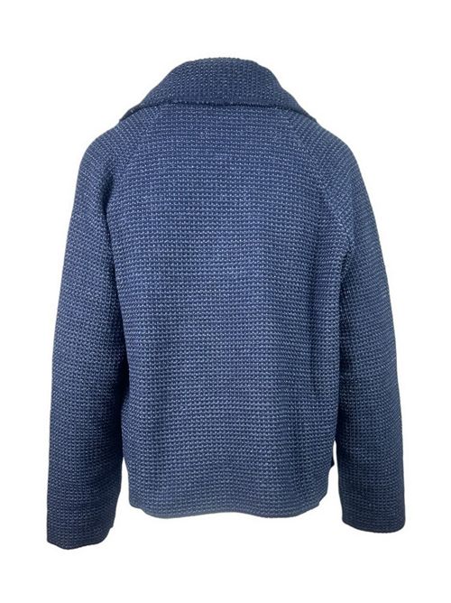 giacca donna in stuoia doppiopetto blu Base Milano | B7786-3400439